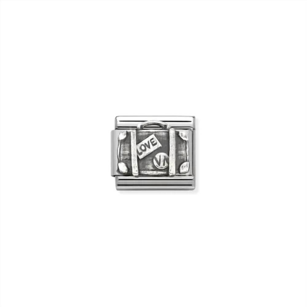 NEW NOMINATION unisex composable classic travel links in suitcase silver